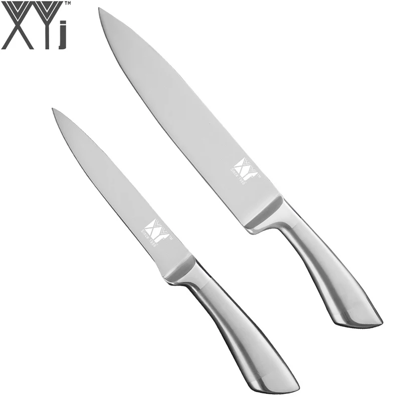 2PCS CU XYj кухонный нож из нержавеющей стали для нарезки хлеба шеф-повара сантоку, кухонные ножи для фруктов, Набор японских профессиональных аксессуаров - Цвет: 2PCS CU