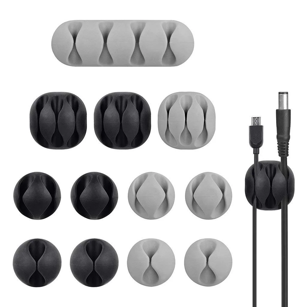 12 Pack Long Lasting Cable Tidy Clips Management Desktop Cord Holder and Hider Charging Wire Drop Organizer Man |