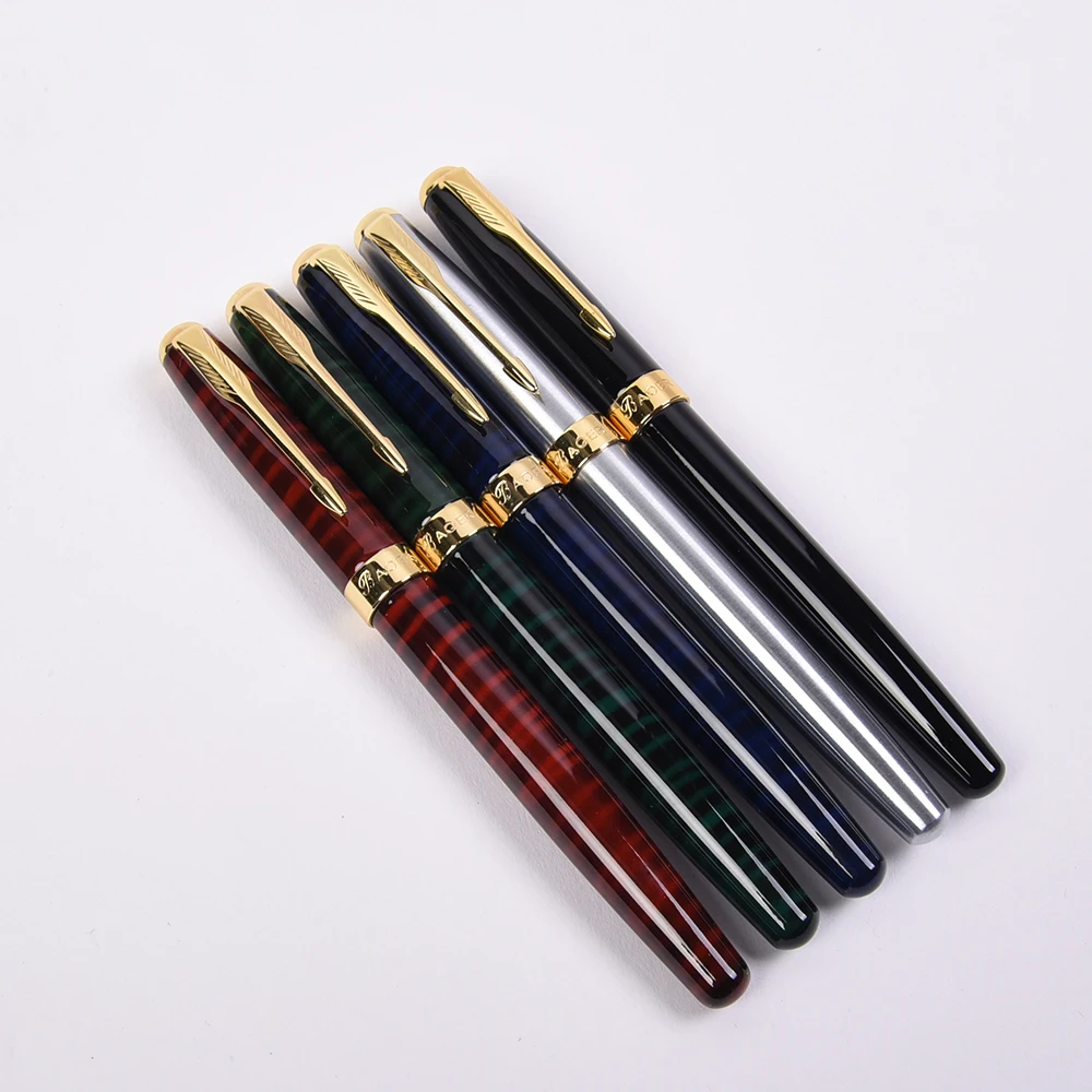 5Pcs/lot Baoer 388 Golden Arrow Clip Rollerball Pen 5 Different Color Ballpoint Pens Luxury Roller Ball Pen for Christmas Gift
