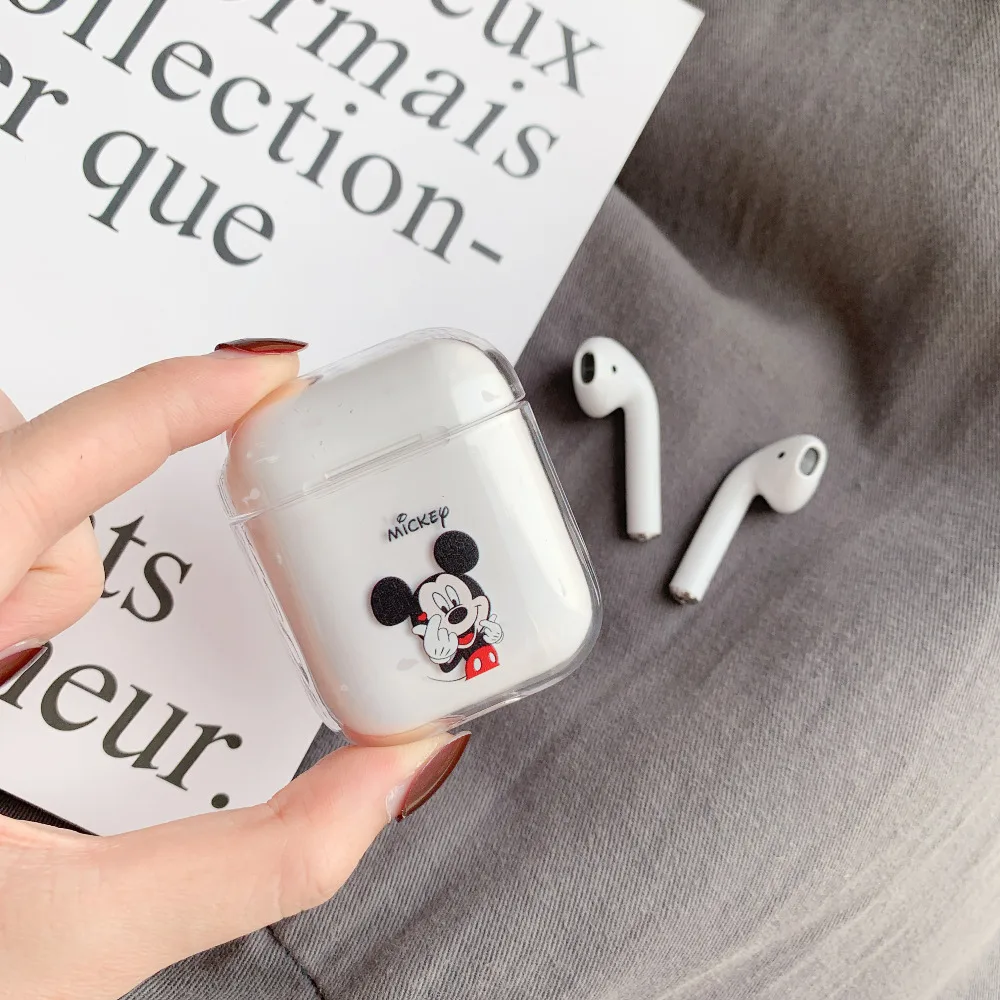 Airpods чехол милый для airpods мультфильм защитный жесткий прозрачный беспроводной