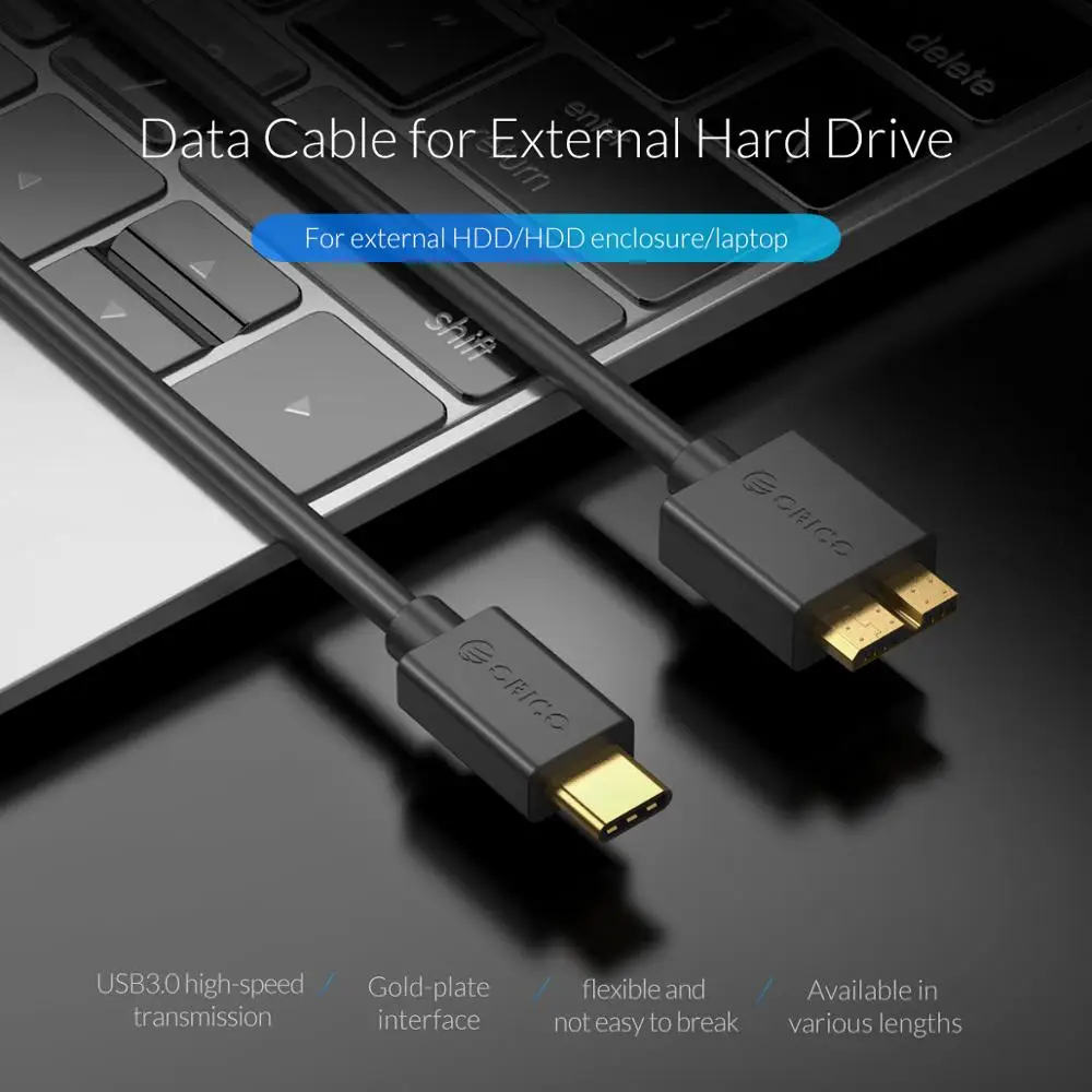 ORICO Type c к Micro B кабель для передачи данных USB 3 0 5 Гбит/с высокоскоростное Расширение