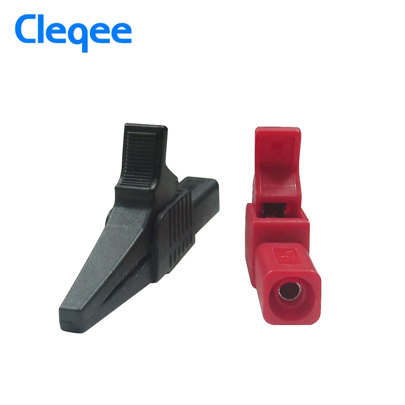 Cleqee P2003 5 шт. 5 цветов 32A 1000 В крокодил папки тестовые зажимы безопасности для 4 мм окутанный Разъем типа "банан" медь