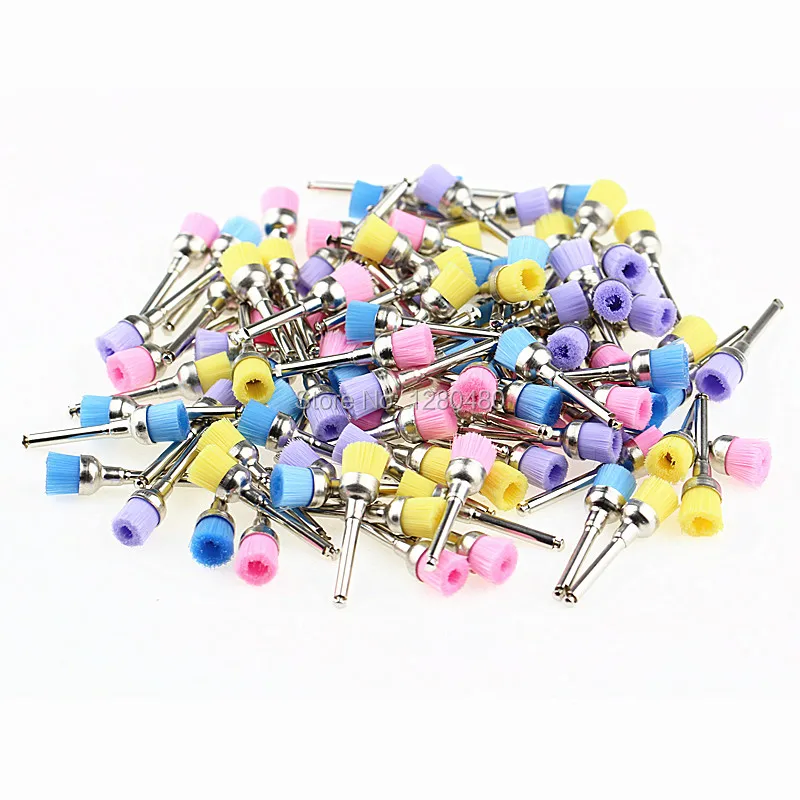 

Dental Lab Materials Colorful Nylon Latch Flat Polishing Prophy Cup Polisher Brushes Dentist Products