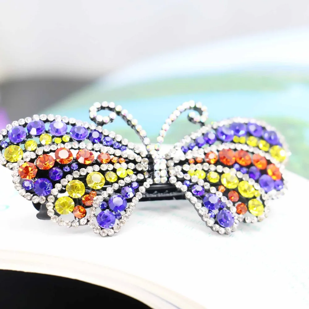 Повязка на голову с бабочкой 43*90 мм свадебная повязка хрустальные стразы заколки