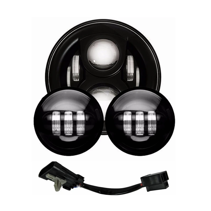 Black set Точка " дюймовый светодиодный фар для поездок на мотоцикле Ducati Monster 1000 600 620 695 750 800 900 S4R спортивные 4,5 дюйма светодиодные противотуманные лампы 7" монтажный кронштейн - Цвет: Black set