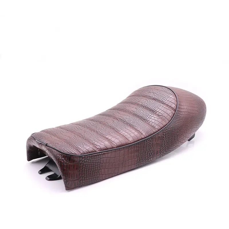 

Brown Crocodile Skin Hump Seat For Harley Honda Suzuki Universal Cafe Racer