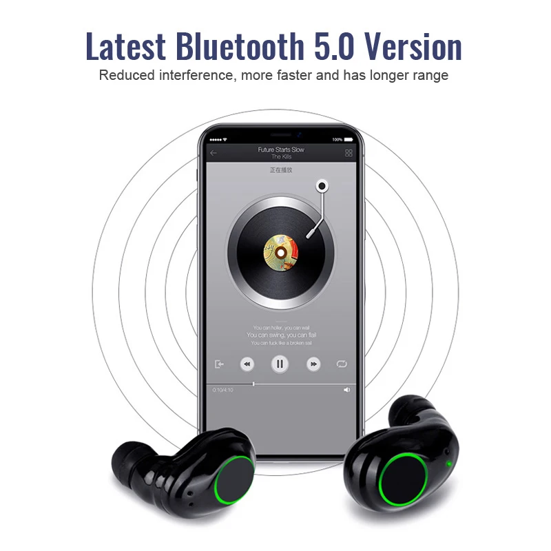 YTOM мини IPX5 Водонепроницаемый Bluetooth 5 0 EDR наушники вкладыши TWS True Беспроводные с