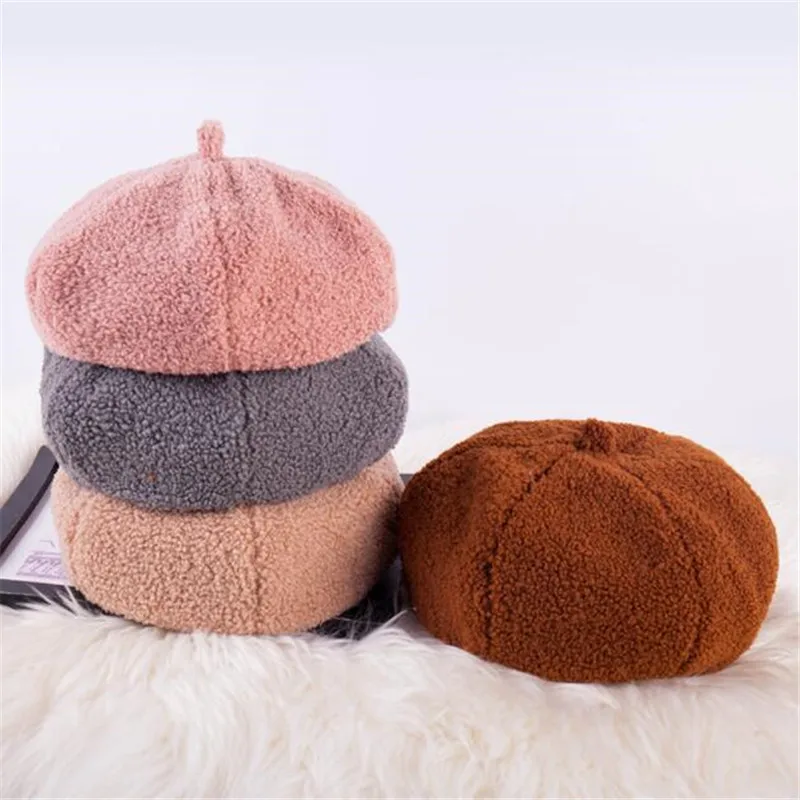 Xuyijun High Quality Beret Women Classic Solid Color Winter Hats For Knit Flat Cap Beanie Cashmere Lady Girl Berets | Аксессуары для