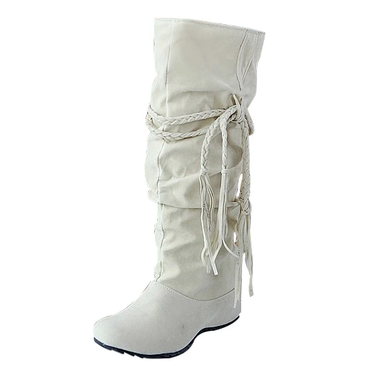 Модные женские ботинки с кисточками теплые зимние сапоги до колена|warm winter shoes|winter