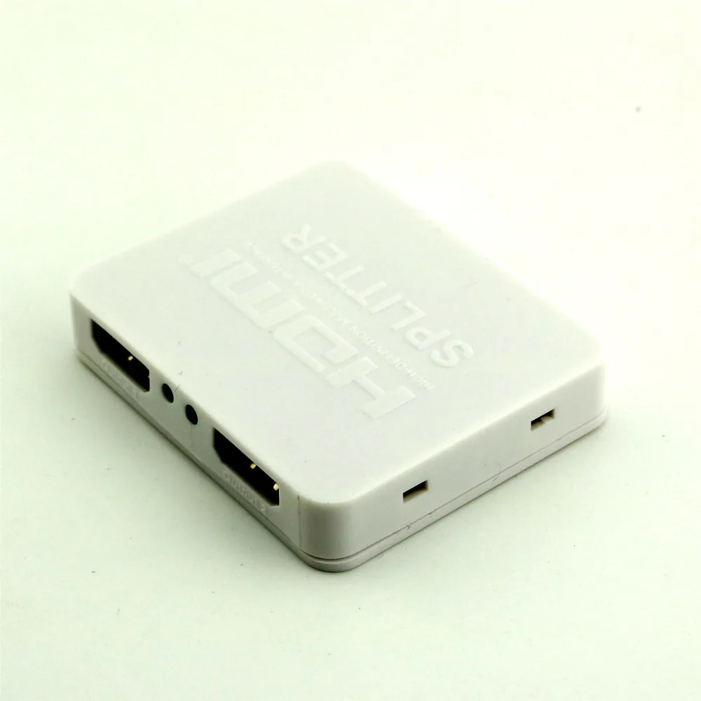10 шт. белый/черный HDMI 1x2 сплиттер 1 вход 2 выходной усилитель переключатель коробка