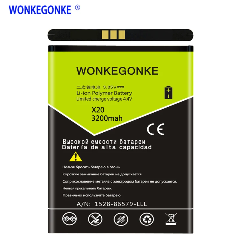 WONKEGONKE Для Doogee X20 BAT17582580 X20L батарея высокого качества для мобильного телефона с