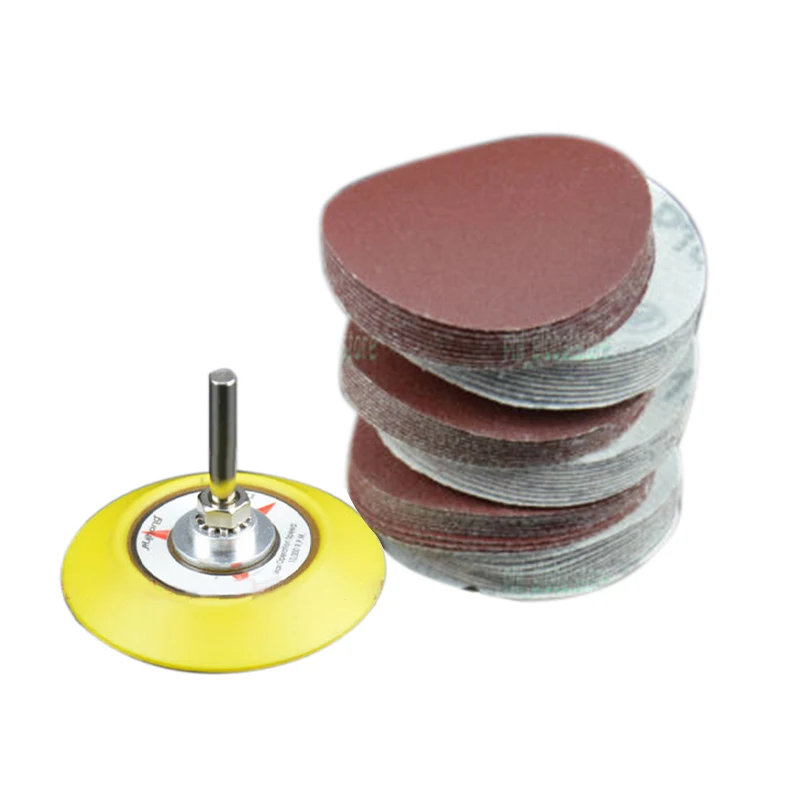 

1 Piece 3 Inches 75mm Hook Loop Sanding Pad 60Pcs Flocking Sand Paper Kit Sandpapers 1/4 Inch Shank Abrasive Tools