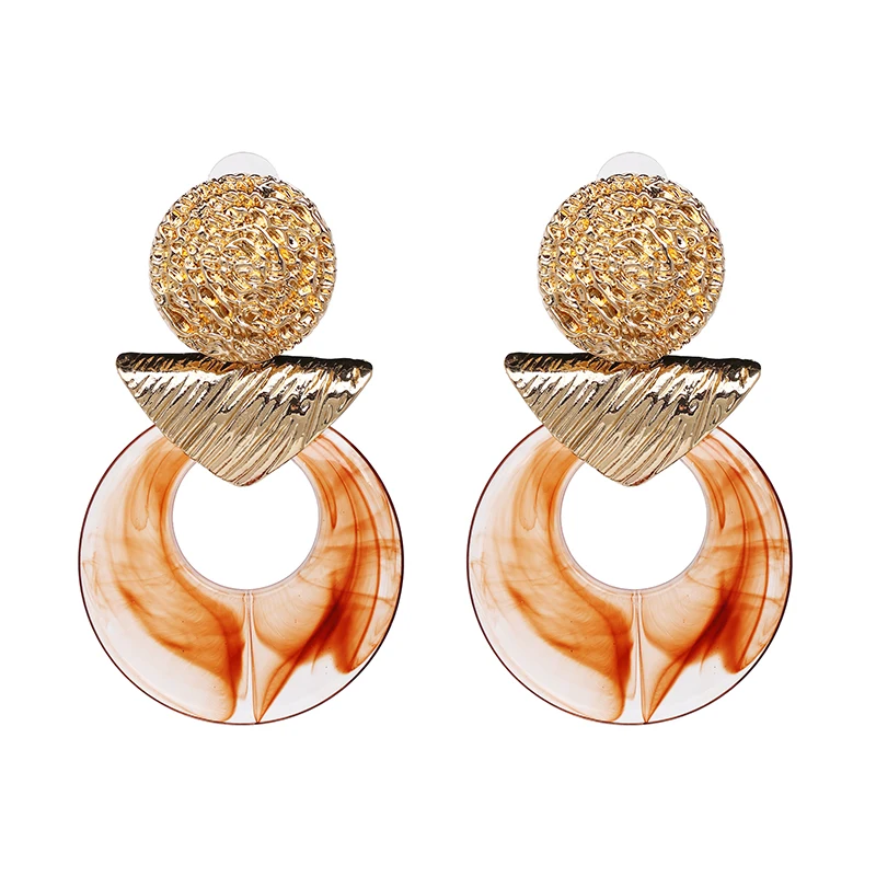 

Wholesale JUJIA Classic Fashion Maxi Jewelry Acrylic Earrings For Women Vintage Resin Dangle Drop Earring Bijoux