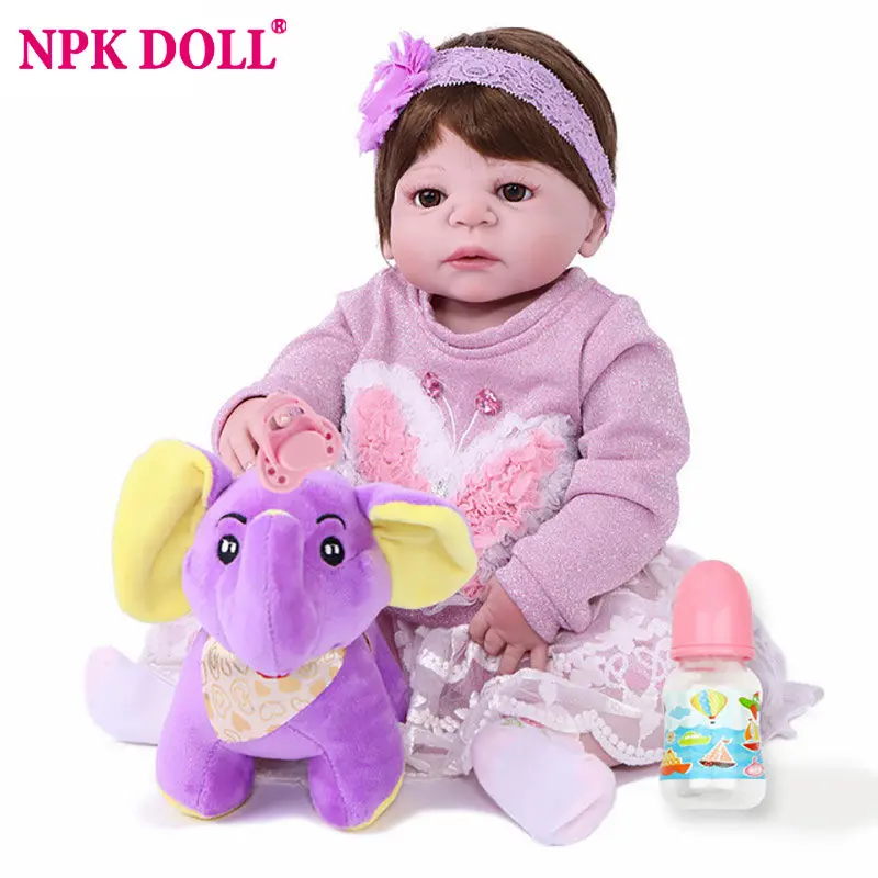 NPKDOLL 22 дюйма 55 см полностью силиконовые куклы для новорожденных реалистичные