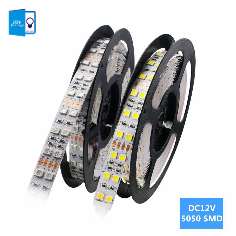[DBF]DC 12V 5M 5050 SMD 600 светодиодный s IP67 водонепроницаемый RGB светильник IP20 двухрядный 120
