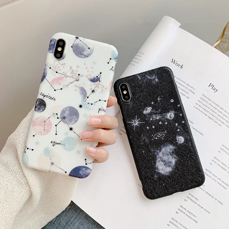 Мягкий ударопрочный чехол из ТПУ с рисунком созвездия для iPhone 7 8 Plus X XS Max XR 6s 6