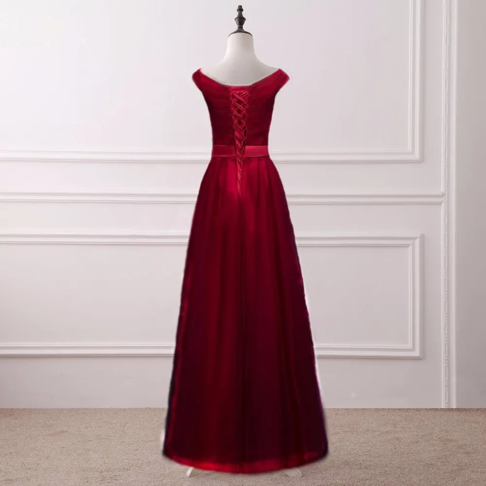 Благородный WEISS Пол-длина новый темно-красный А-силуэт вечерние сетка для платьев
