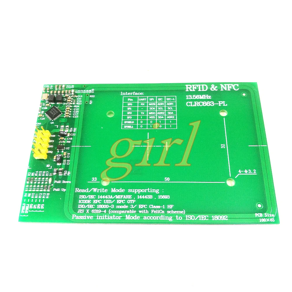 

CLRC663 module RFID/NFC read and write module development board long distance.