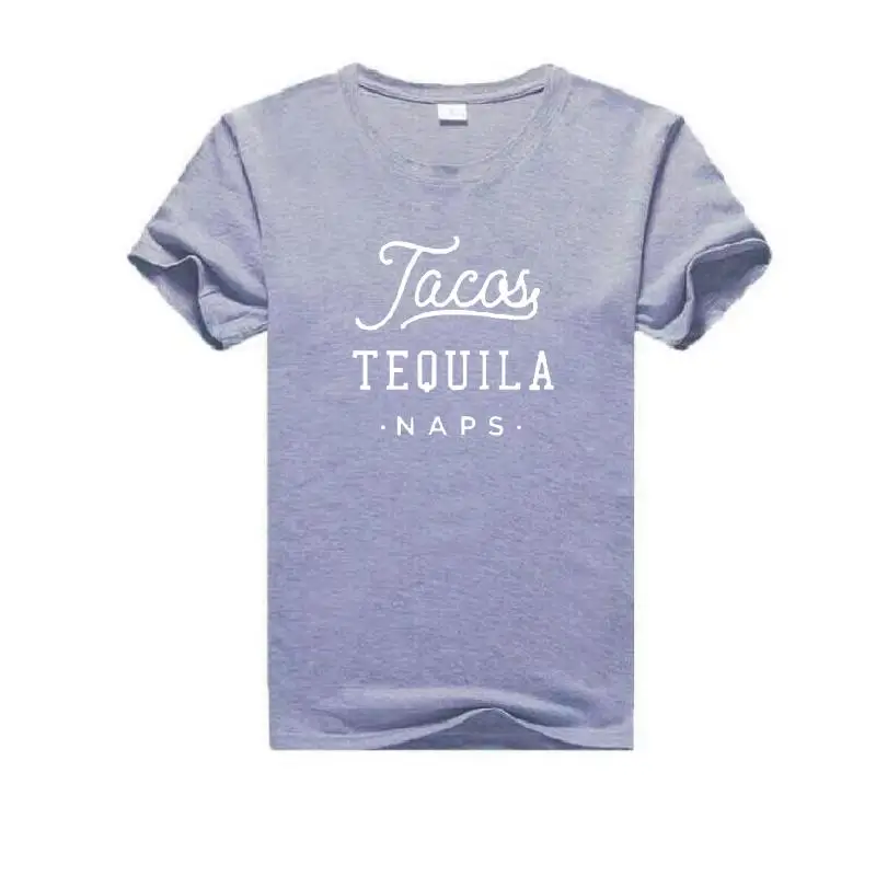 Женская футболка с коротким рукавом Tacas Tequila Naps черная хипстерская буквенным