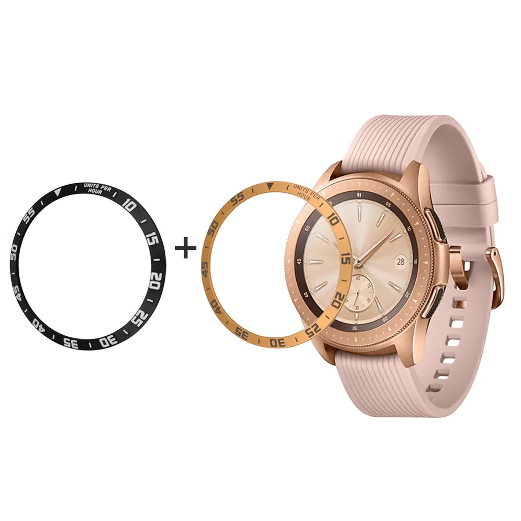 Модные прочные аксессуары 2 шт. для samsung Galaxy Watch 42 мм ободок кольцо клейкая крышка против царапин металлические украшения часы