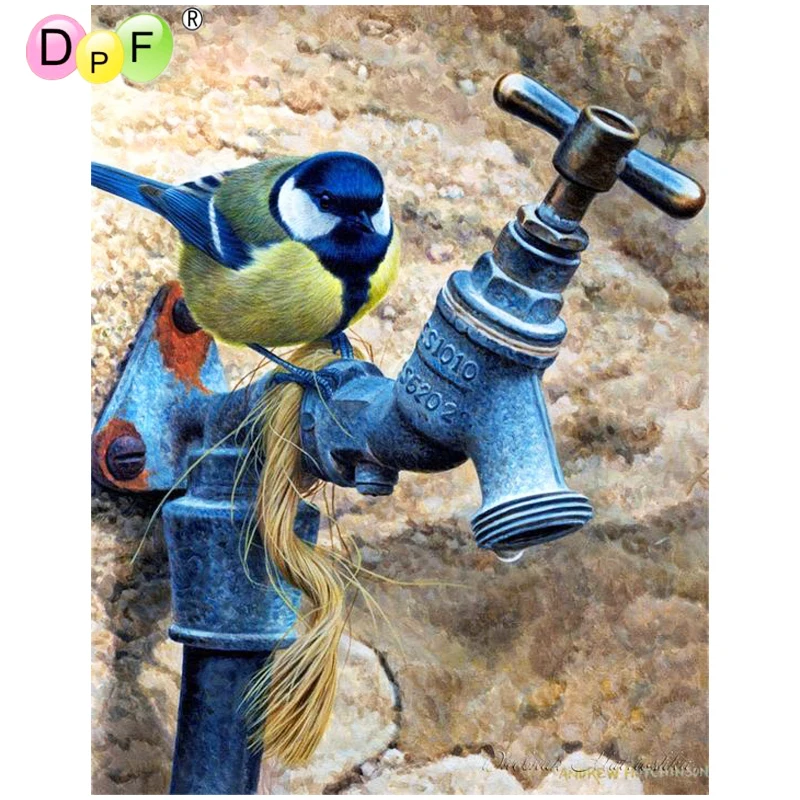 DPF 5D full Round Diamond Painting bird needs water DIY Magic Cube Cross Stitch crafts Embroidery gift Mosaic Home Decor | Дом и сад