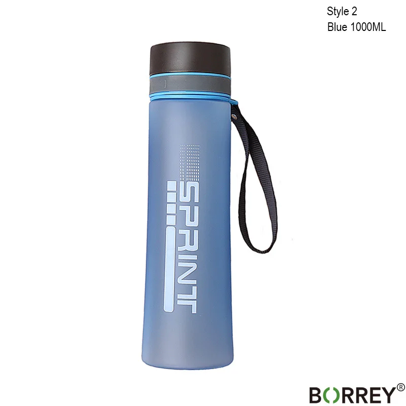 Style 2 Gray BORREY 1L большой объем для воды пластиковая большая бутылка для воды Спорт на открытом воздухе бутылка для воды с чайным фильтром переносной чайник - Цвет: Style 2 Gray