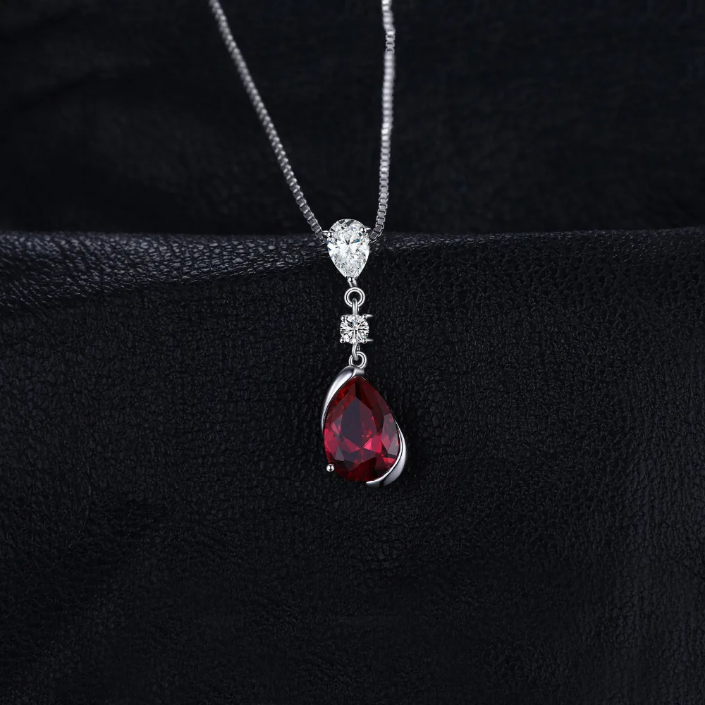 Ювелирный дворец 3ct созданное рубиновое ожерелье с подвеской 925 драгоценные
