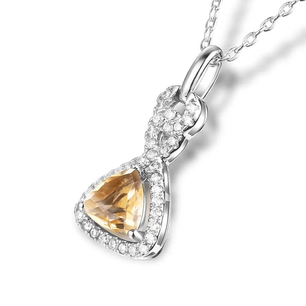 Женское ожерелье из серебра 925 пробы с натуральным Цитрином|gift gifts|gift womengift necklace |