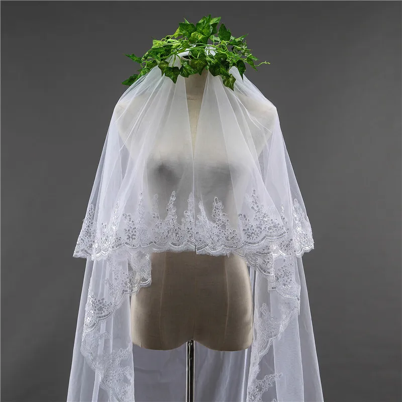 Аксессуары для свадьбы 3 метров свадебная фата длинная белая кружевная с