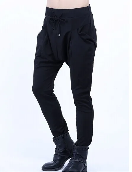 Man 2015 Men's Outdoor Sports Harem skinny Sweatpants Baggy Pants Autumn capris Buckle mens casual hip hop bandana Trousers K313 | Мужская