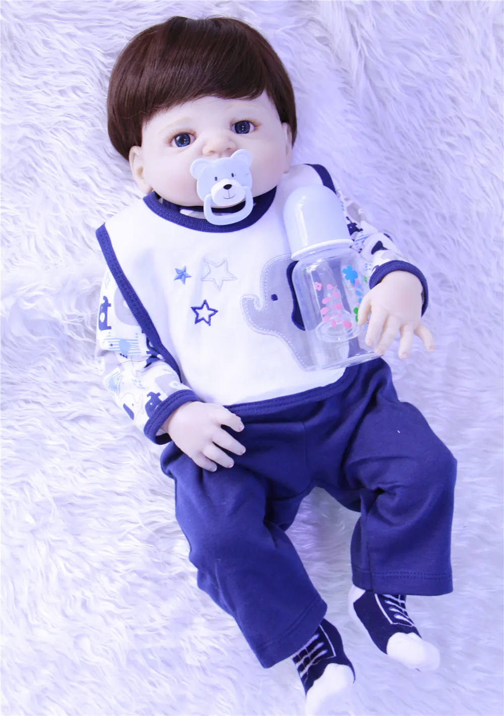 57cm FULL silicone reborn babies doll bathe boy modeling play house toy pretty bebe alive kids birthday gift bonecas | Игрушки и хобби