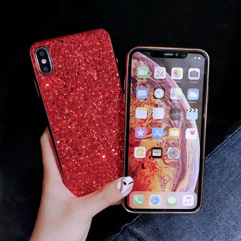 Мягкий блеск из ТПУ блестящий чехол для redmi note 7 mi 9 5 6 por блестка Блеск роскошный
