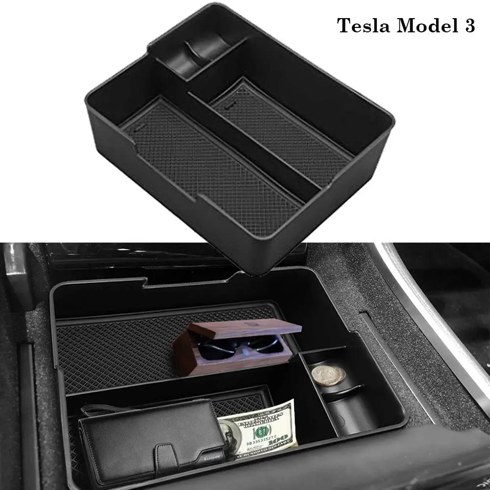 Органайзер для Tesla Model 3 2017 2018 2019 Центральная консоль подлокотник лоток стеклянный
