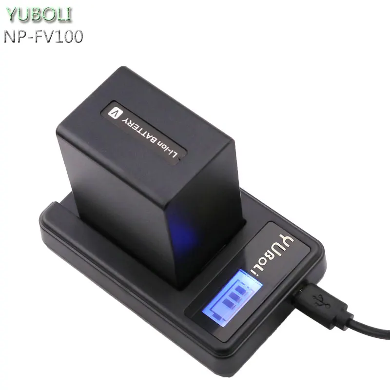 charger and 1battery NP FV100 NPFV100 FV100 Камера Батарея+ ЖК-дисплей USB Зарядное устройство для SONY NP-FV30 NP-FV50 NP-FV70 SX83E SX63E FDR-AX100E - Цвет: charger and 1battery