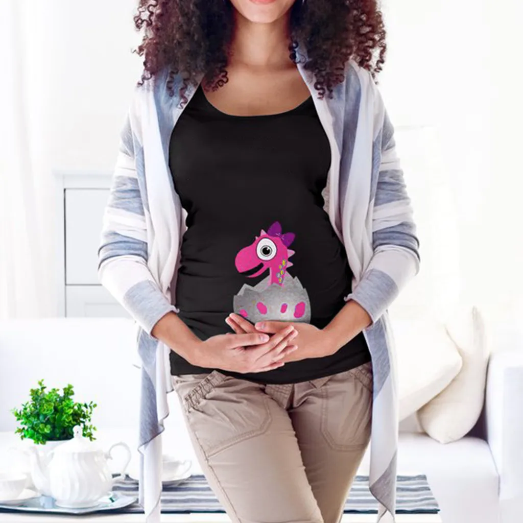 Женская одежда для беременных 2019 рубашка с надписью мама пасхальное яйцо