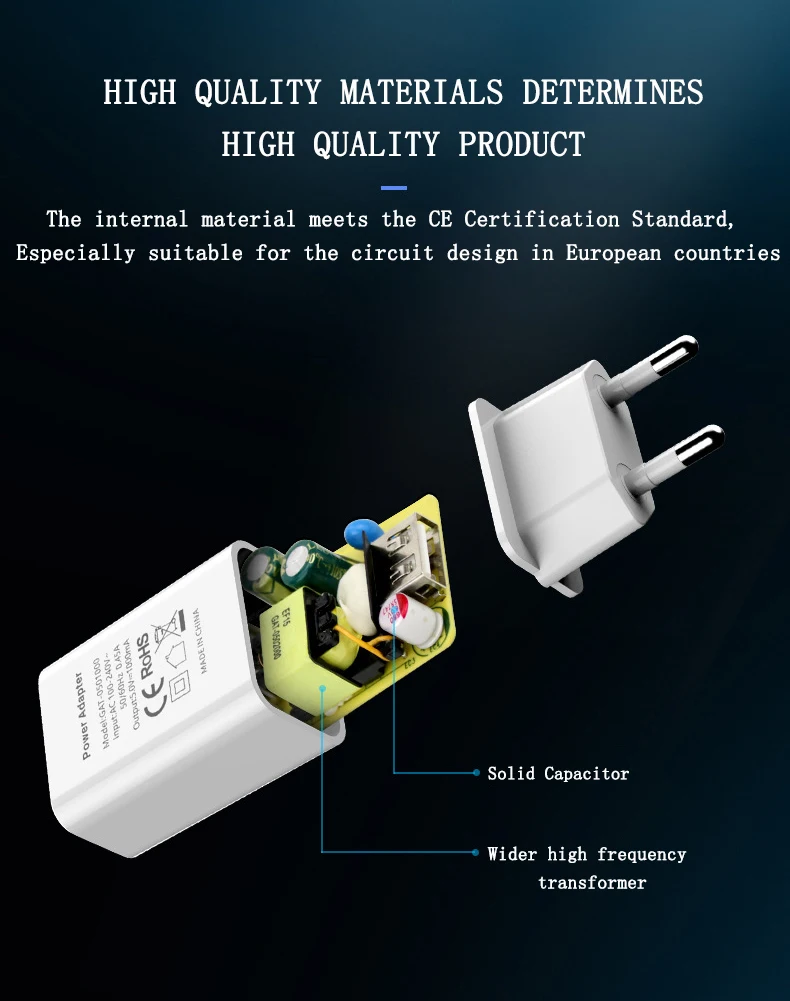 Штепсельная Вилка европейского стандарта зарядное устройство USB настенное