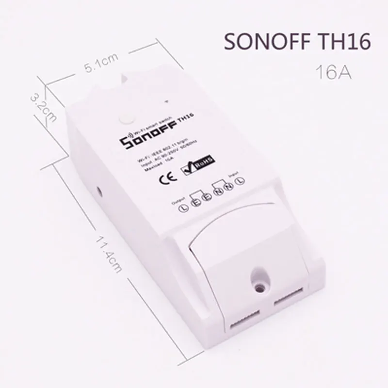 Sonoff TH 10A умный переключатель Wi-Fi для мониторинга температуры и влажности умный переключатель Умный домашний переключатель работает с Alexa Google Home