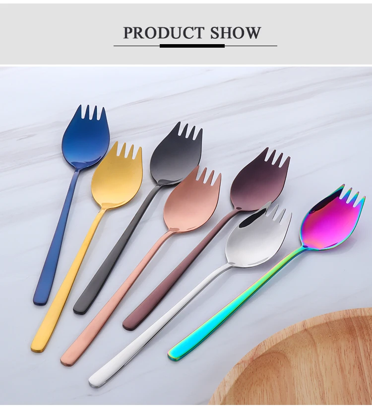 Покупатель звезда нож для стейка и Spork набор столовых приборов из нержавеющей стали стильная посуда ложка Вилка комбинировать золотые столовые приборы обслуживание для 4