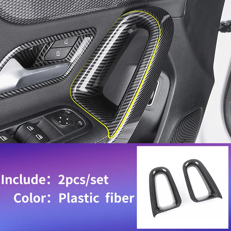 fiber 4pcs Ручка Накладка двери для Mercedes w177 amg/classe a Mercedes класса a w177 clase планки/a180 Mercedes a класса w177 аксессуары - Название цвета: fiber 4pcs