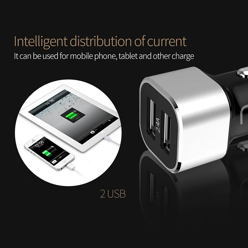 Автомобильное зарядное устройство с двумя USB портами 2 4 А|Зарядные устройства для
