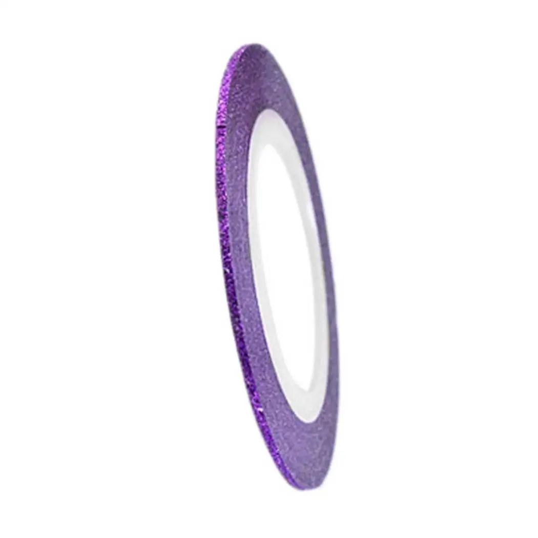 purple 1mm Красивая блестящая художественная полоскающая лента, китайская линия, декоративные наклейки, Типсы для ногтей, повседневные, вечерние, для свиданий - Цвет: purple 1mm