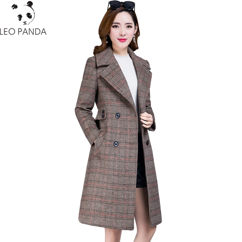 Пальто женское Шерстяное с длинным рукавом V-образным вырезом и регулируемой