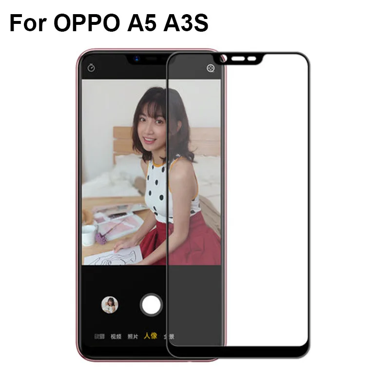 2PCS Ultra-Thin screen protector Tempered Glass For OPPO A5 A3S A 5 A3 S full Screen protective OPPOA5 f | Мобильные телефоны и