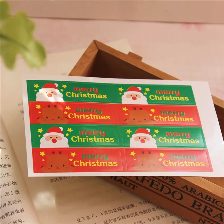 8 шт/лист Санта Клаус Рождество лося Уплотнительная наклейка винтажный красочный