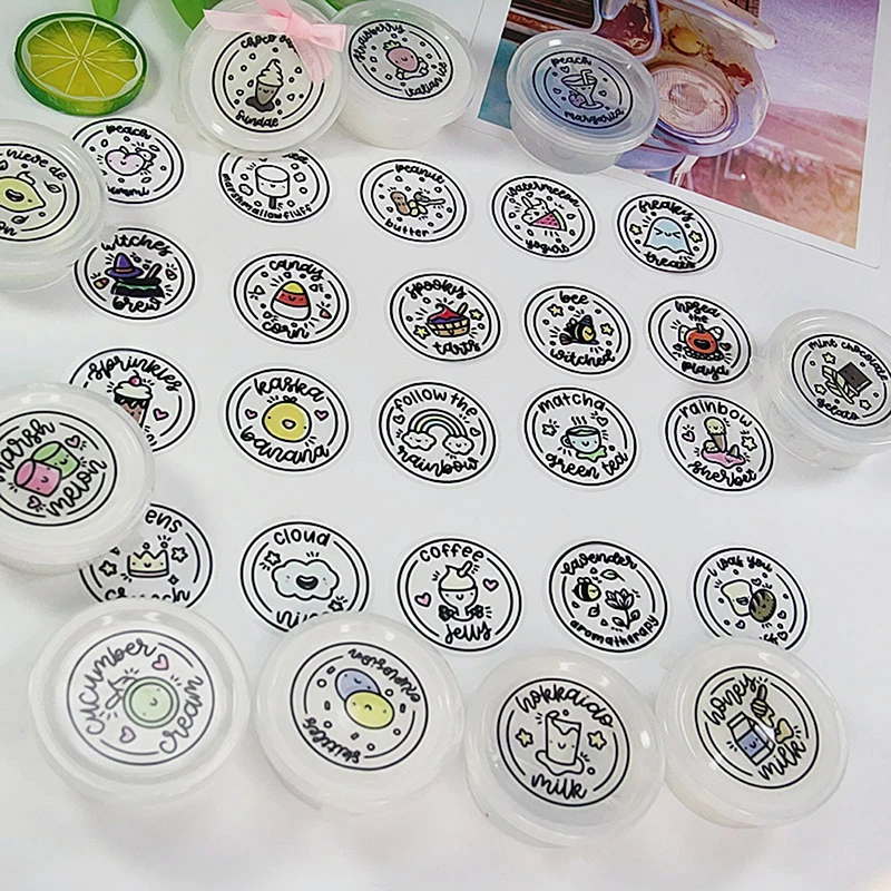 2 листов Водонепроницаемый круглый слайм стикер контейнер коробка для хранения