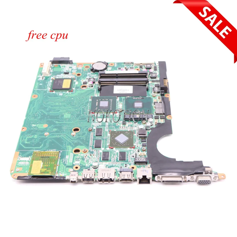 

NOKOTION 578377-001 Laptop Motherboard For Hp Pavilion DV6 DV6-1000 Main board PM45 DDR3 with Graphics Card Free CPU