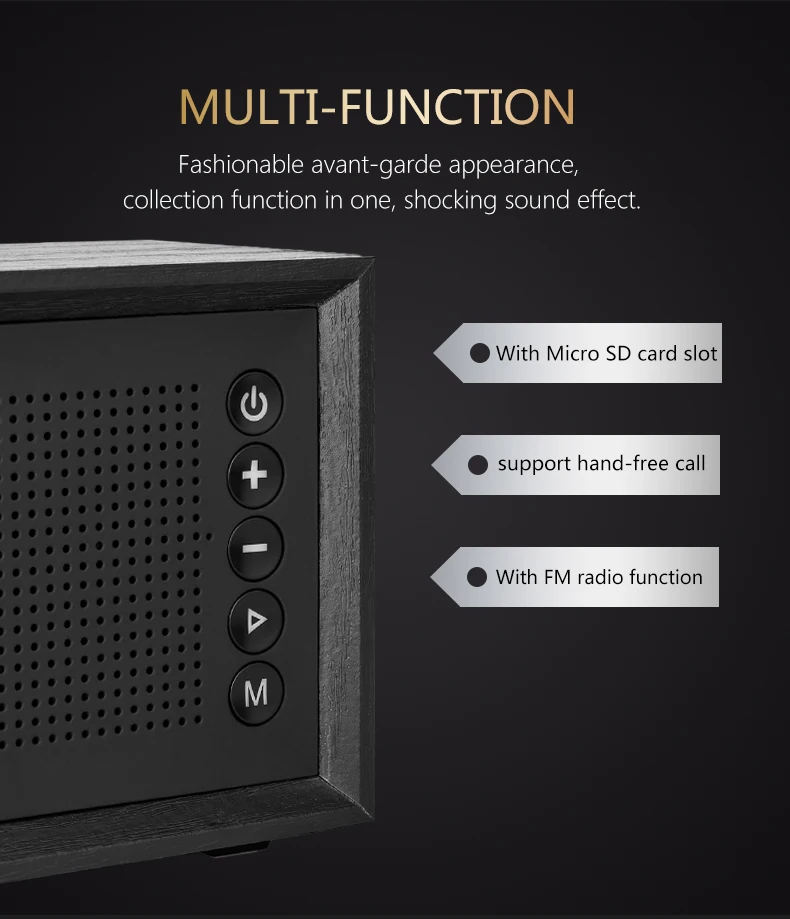 Oneder V2 Bluetooth динамик Портативный Модные НЧ-динамик с FM радио деревянный динамик bluetooth, Bluetooth колонки caixa de сом Поддержка TF