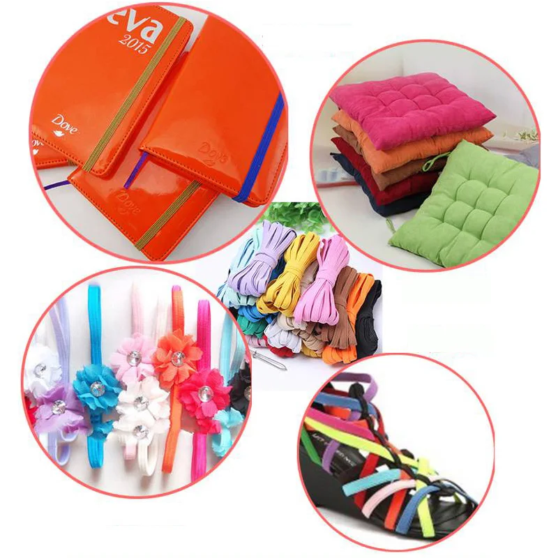 6 мм Цветные высокоэластичные резинки, канатная Резиновая лента, линия спандекса, лента для шитья, кружевная отделка, пояс, аксессуары для одежды, 5 м