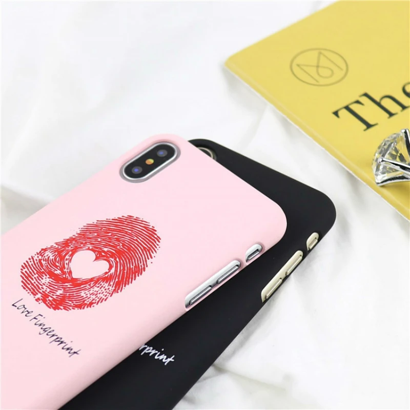 Новый Модный чехол с отпечатком пальца для iphone 6 6s 6Plus розовый черный телефона