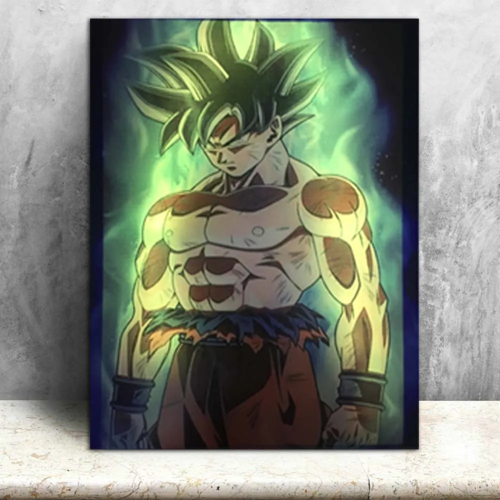 RGB Led холст настенные декоративные с дистанционным управлением Dragon Ball и super Goku картина холст печать освещает живопись плакат Декор